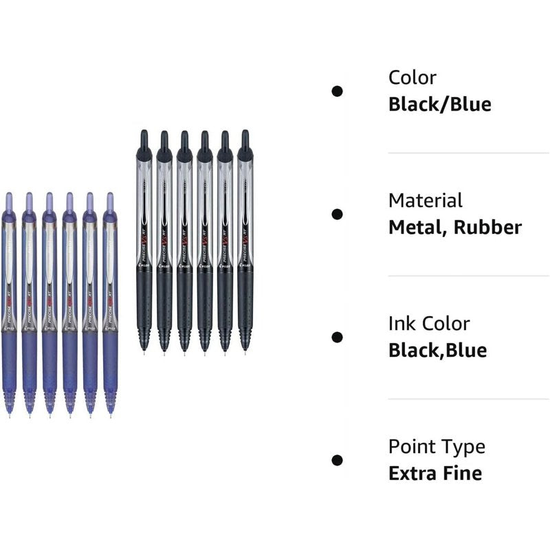 Pilot Precise V5 RT Retractable Extra Fine Point Ballpoint Pens 12-Pack