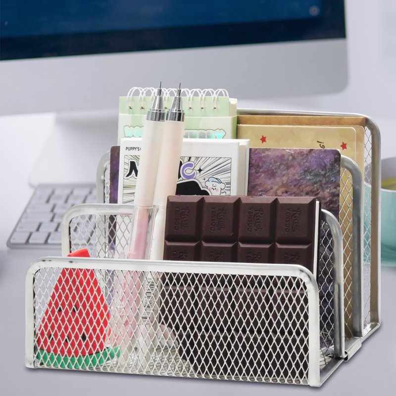 Desk Mail Organizer 2 Pack Metal Mesh Letter Holders for Home Office
