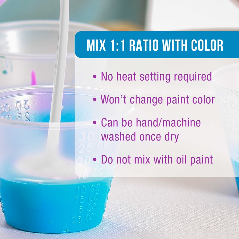 Fabric Medium for Acrylic Paints - 8oz Extender & Adhesion Enhancer