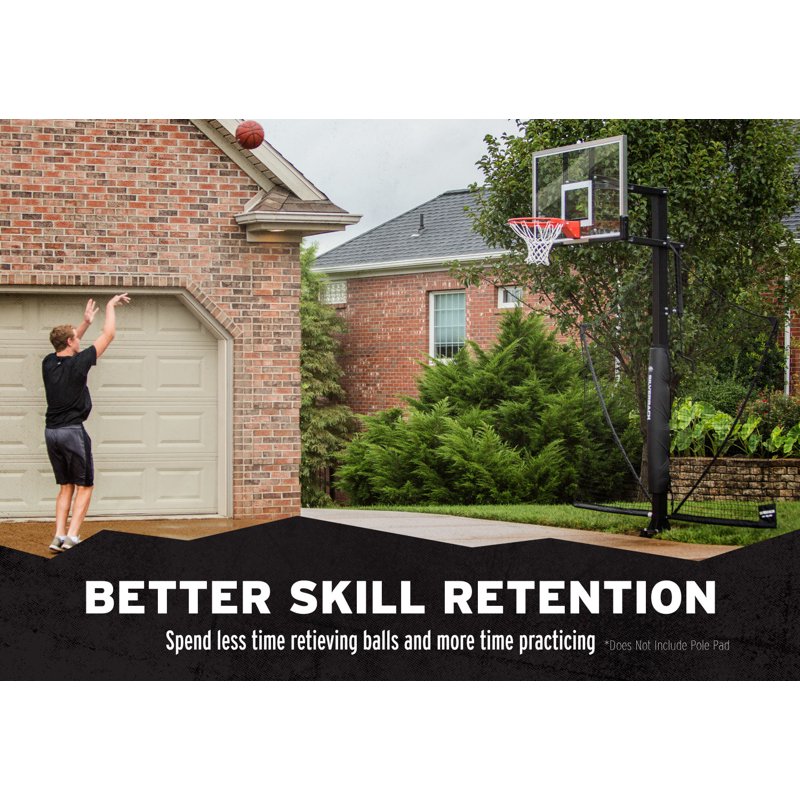 Basketball Rebounder Net System for Yard Guard - Foldable & Rebound Arms