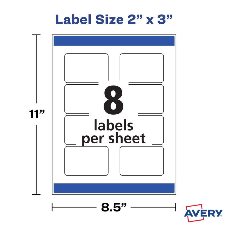 Clear Rectangle Printable Labels for Laser & Inkjet Printers 2x3 Inches - Pack of 40