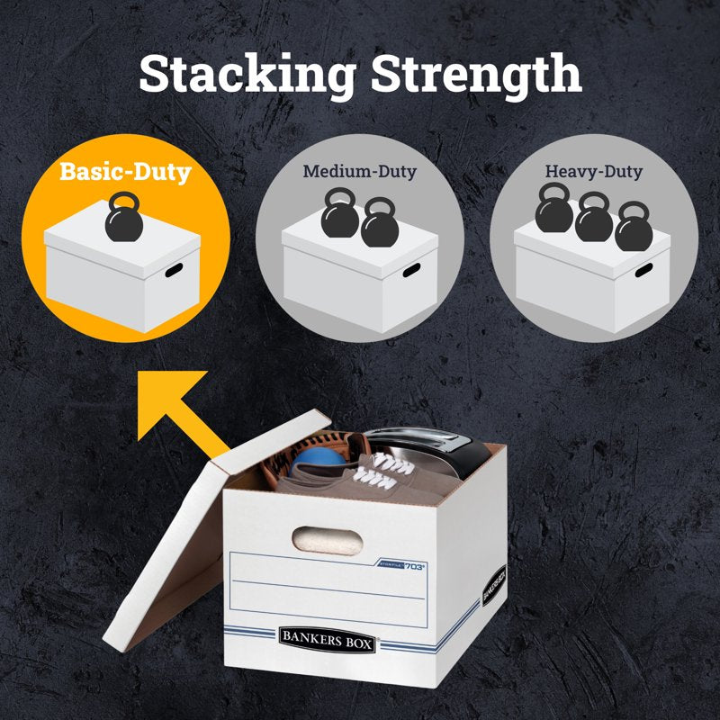 Letter & Legal Size Storage Box Pack of 4 White Office Organization