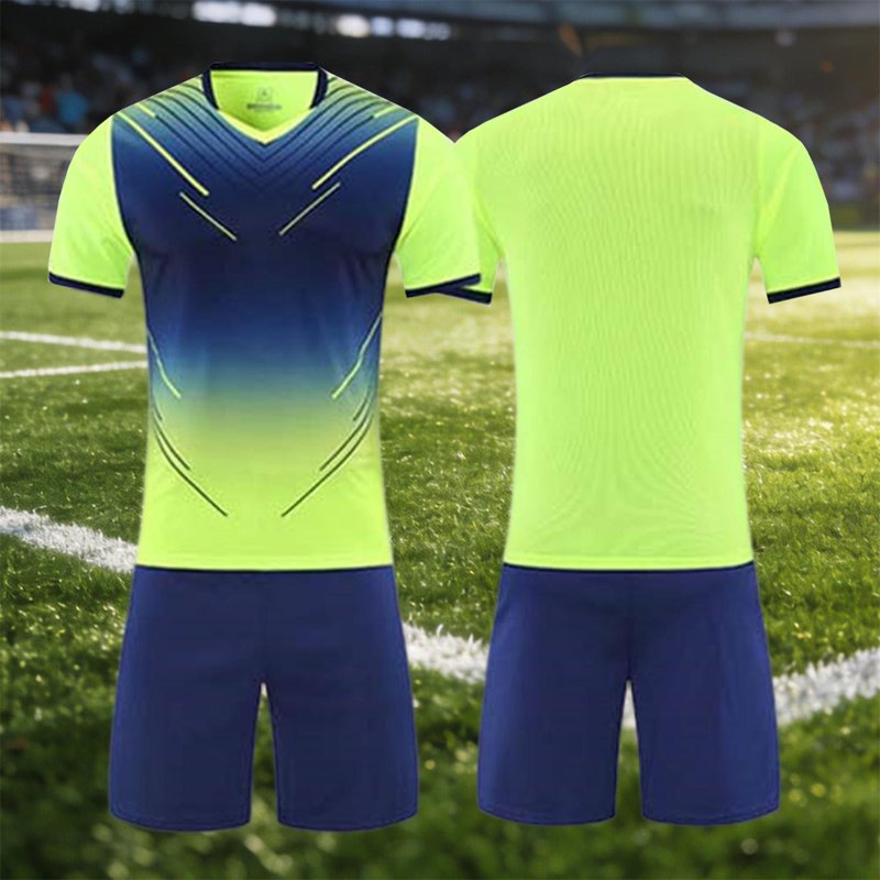 Kids Soccer Jerseys Set - Breathable Athletic Uniforms 5-15 Years, Green-B XS