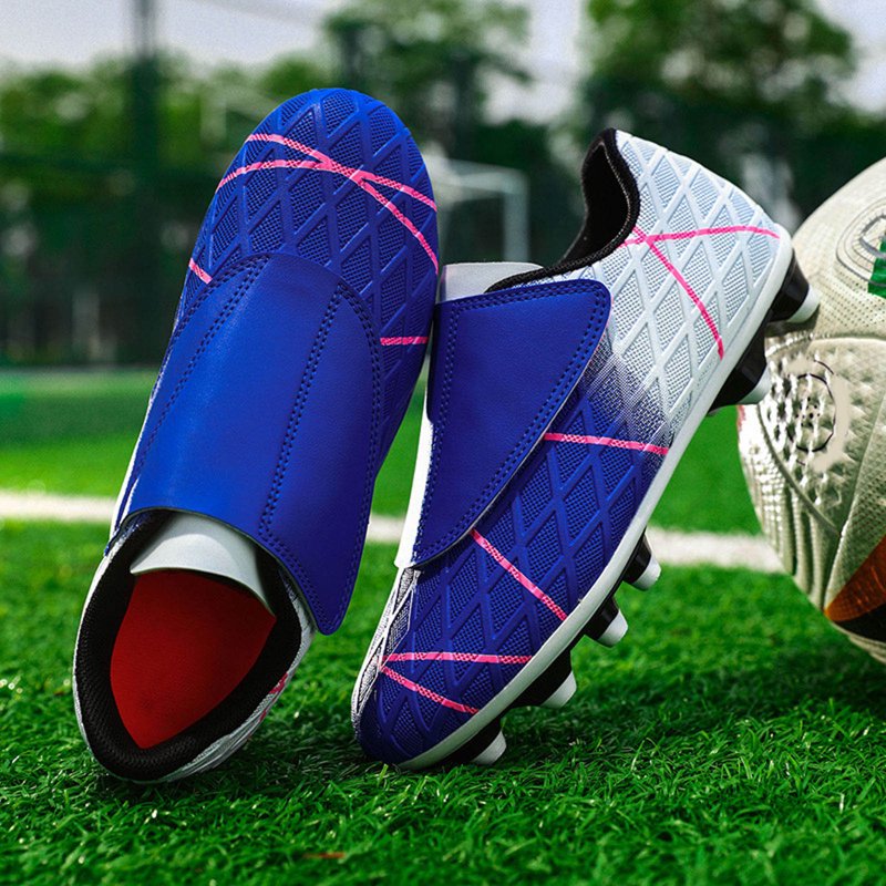 WeeBloom Z15-Blue1 Kids Soccer Cleats - Blue Unisex Outdoor Football Shoes, 1.5 Big Kid