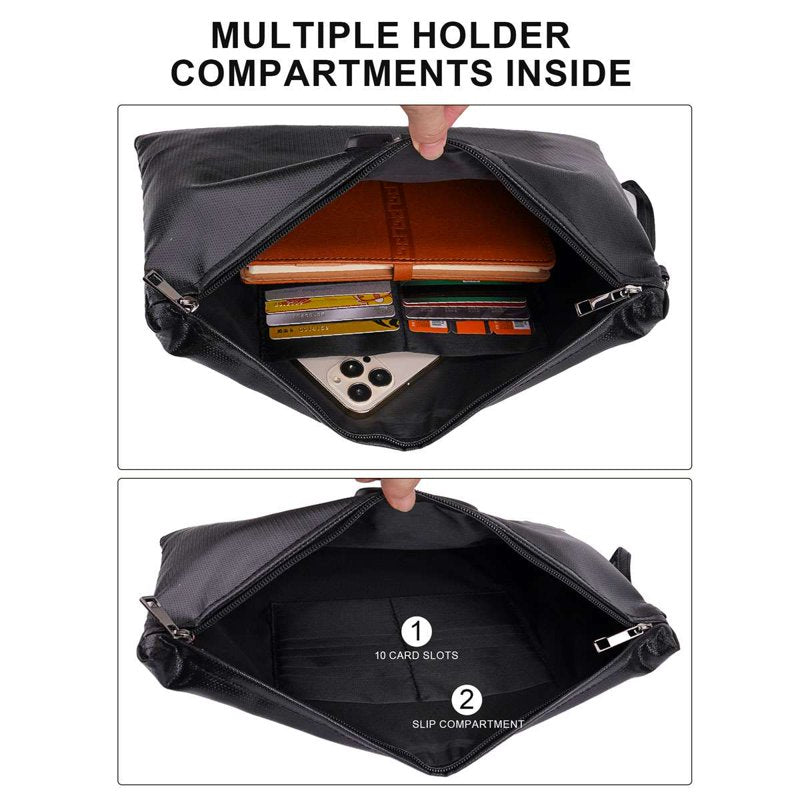 Fireproof Waterproof Document Bag with Lock for Cash, Phones & Keys