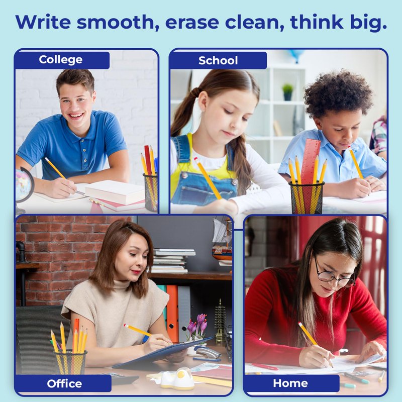 Bulk Pack of Pre-Sharpened #2 HB Pencils for Classroom & Office - Multiple Quantities