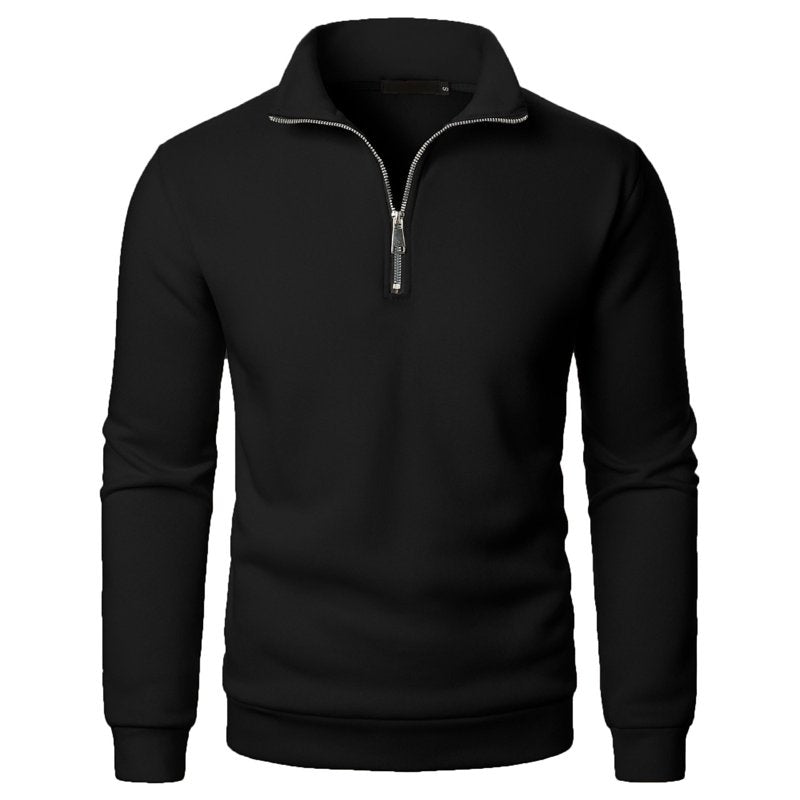 Men's 1/4 Zip Fleece Pullover Sweatshirt with Stand-Up Collar - Warm Casual Thermal Top