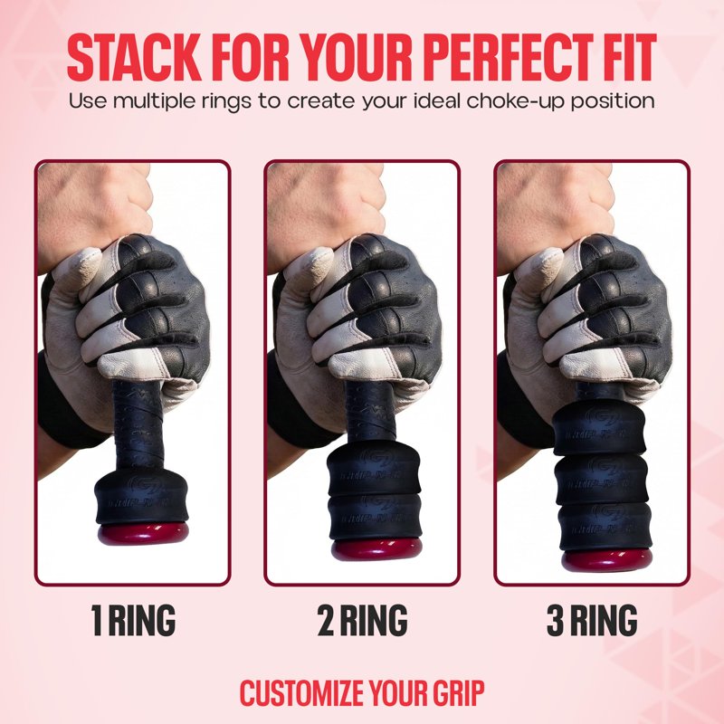 Adjustable Bat Knob Stackers for Baseball & Softball - Choke Up Control & Vibration Reduction