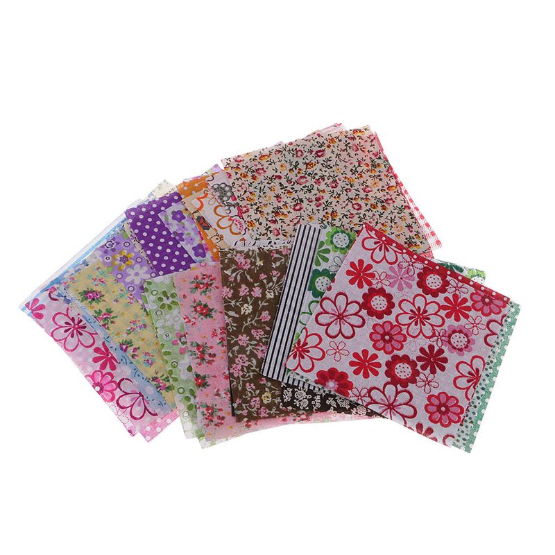 Fabric Scraps Patchwork Cotton Fabric Pack - Flowers Printed 100 Pieces