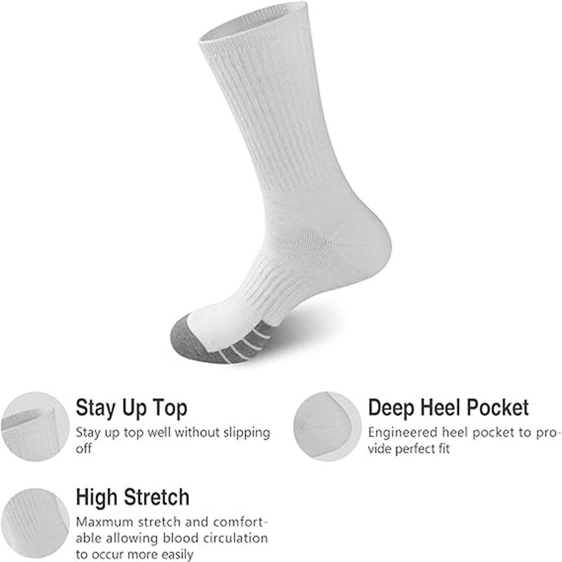Men's Breathable Athletic Basketball Socks 5-Pack - Comfort & Shock Absorption
