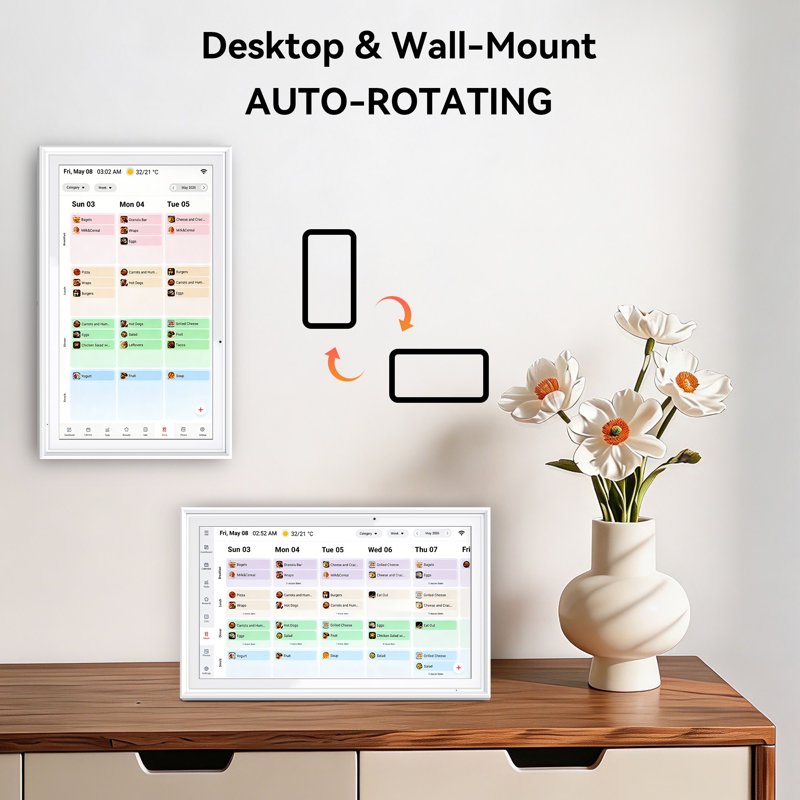 Digital Wall Calendar with Touchscreen and Photo Frame - 15.6 Inch Smart Family Planner