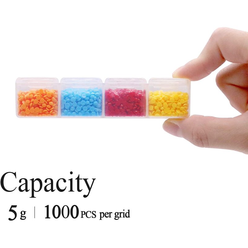 Acrylic Bead Storage Cases Set of 2 - 56 Grid Craft Organizer Box for Diamonds and Jewelry Supplies