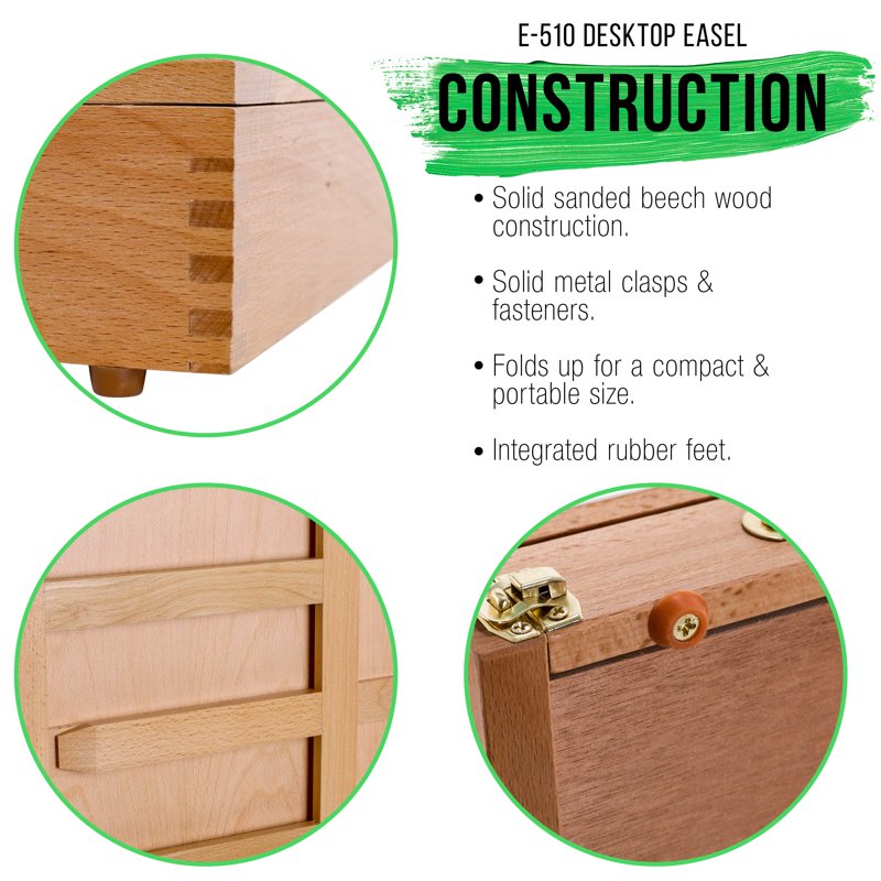 Adjustable Wooden Artist Desk Easel with Storage Drawer and Paint Palette