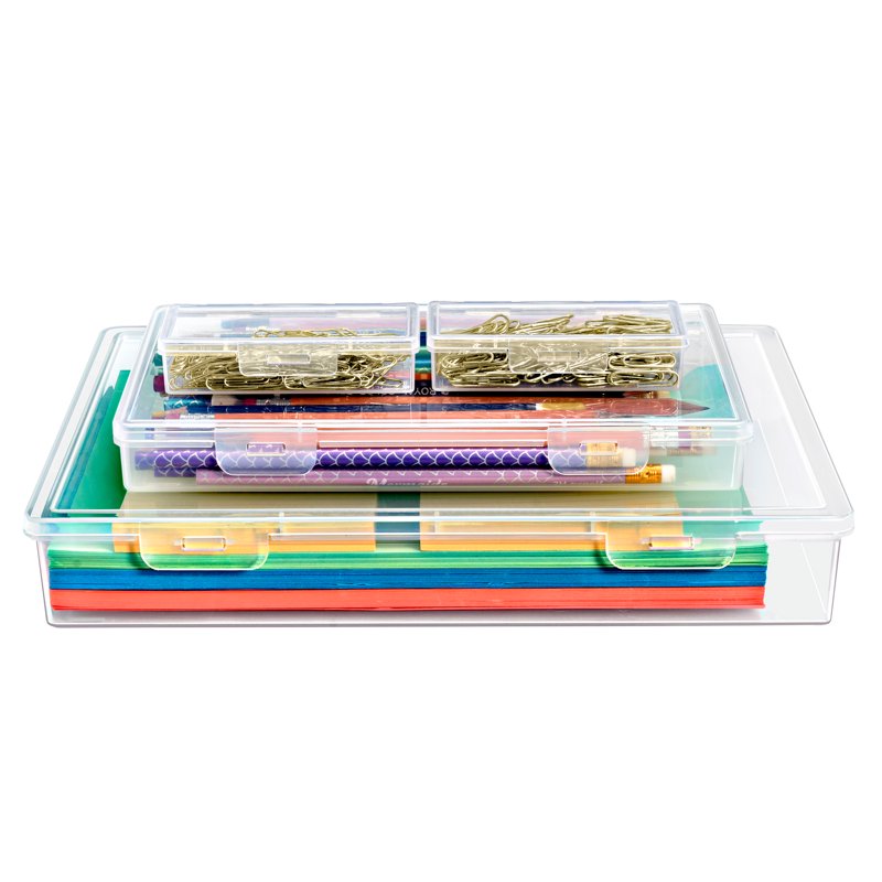 Stackable Plastic Storage Bins Set for Crafts Beads Yarn & More - Variety Pack