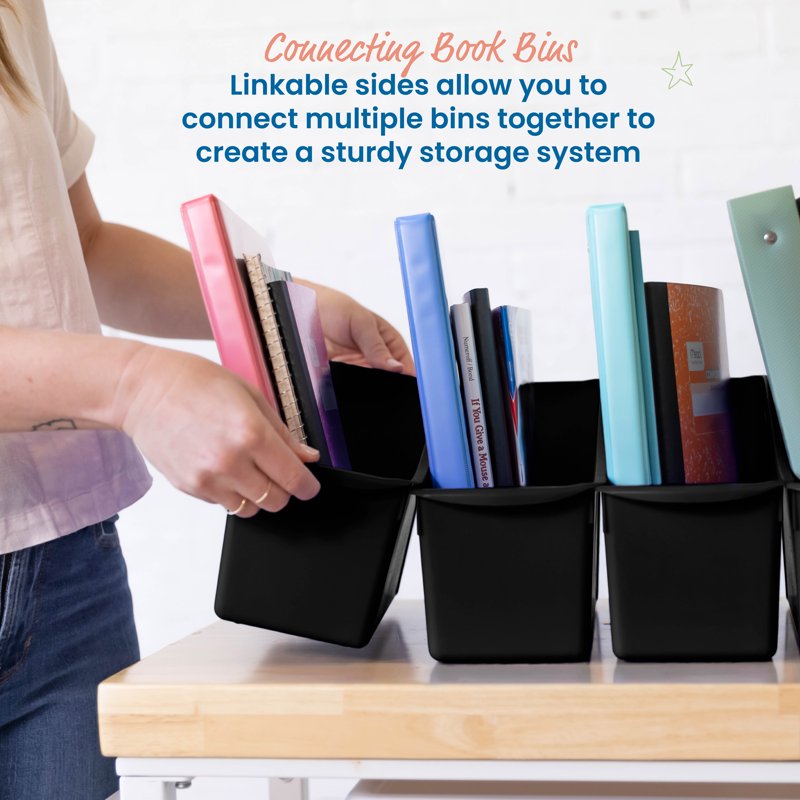 Multipurpose Plastic Storage Book Bins - 10-Pack Classroom & Home Organization