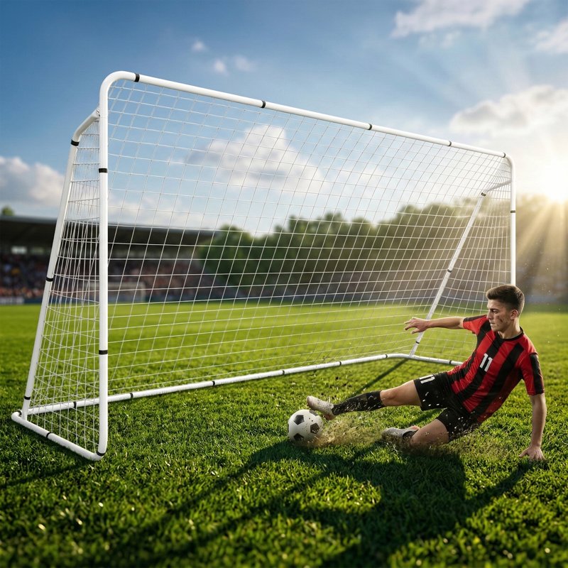 12' x 6' Portable Soccer Goal with Steel Frame – Backyard Training Net (2 Pack) – ZENY