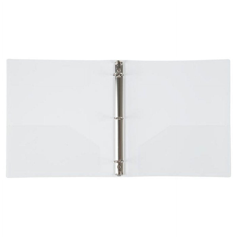 1 Inch Plastic Binder with Metal Rings - White, 11.5 x 10.25 Inches