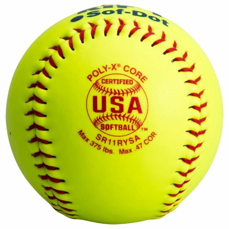 Softball Set - 11 Inch Fast Pitch Softballs for Youth - Bright Yellow, 12 Pack
