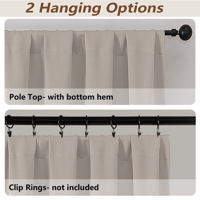 Blackout Curtains Set of 2 – Room Darkening Window Drapes for Small Windows