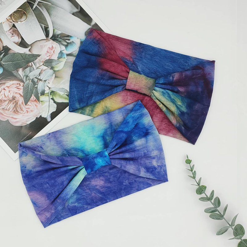 Wide Boho Headbands for Women 4 Pack Stretchy Hair Accessories for Yoga & Workout