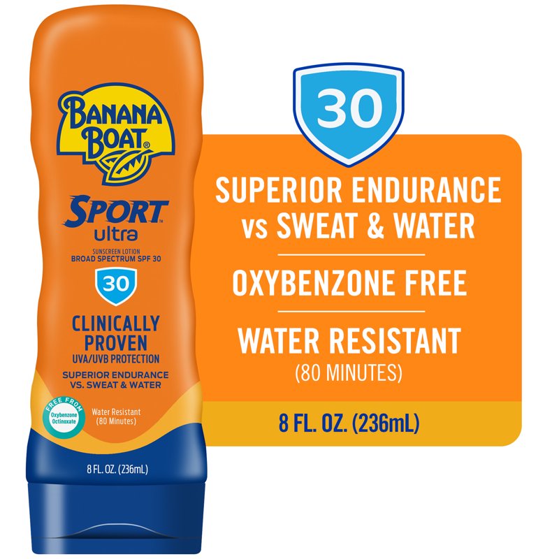 SPF 30 Sunscreen Lotion for Active Sports & Water Activities – 8 Oz. 2 Pack