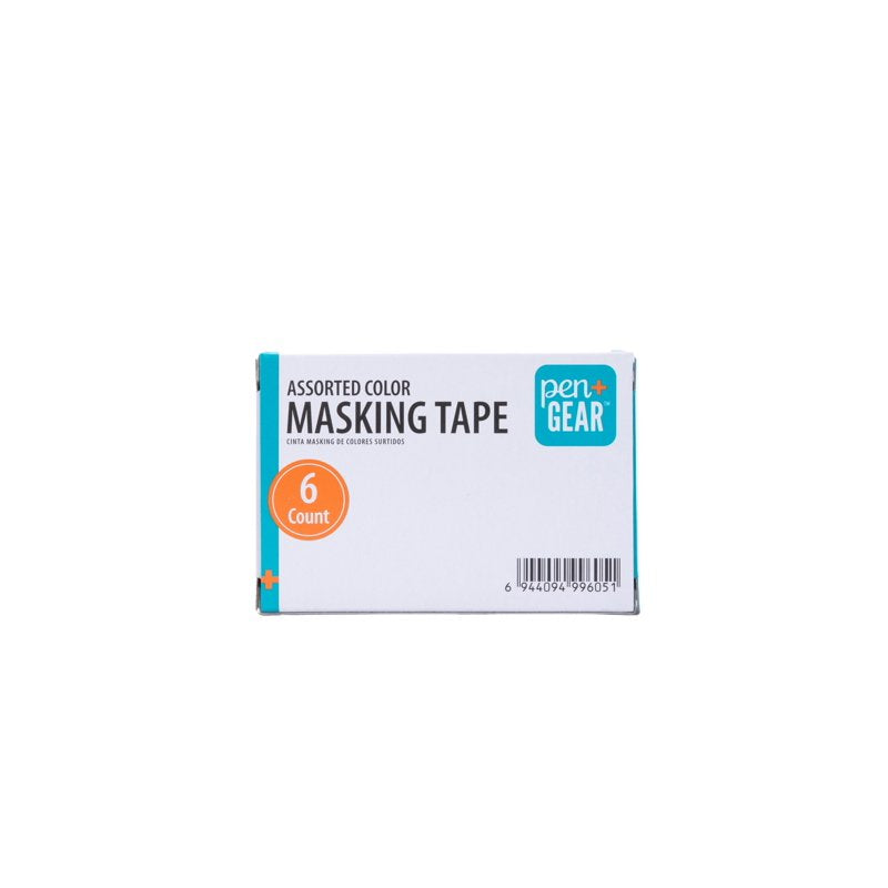 Multicolor Masking Tape Set - 6 Rolls, 0.59 in x 15 yds, Writable, Easy Tear