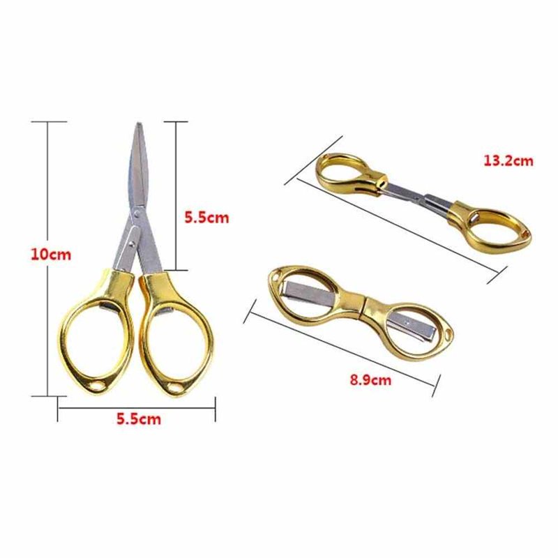 Portable Folding Travel Scissors - Small Stainless Steel Craft & Shredder