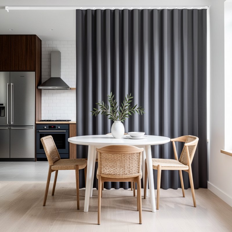 Room Divider Curtain with Ceiling Track Set - Blackout Privacy Partition