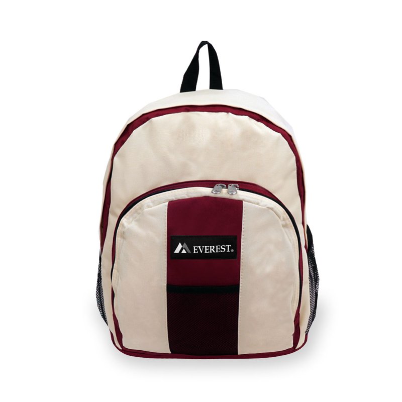 Unisex Backpack with Front & Side Pockets - Stylish Colorblocking, 17x5x11 Inches