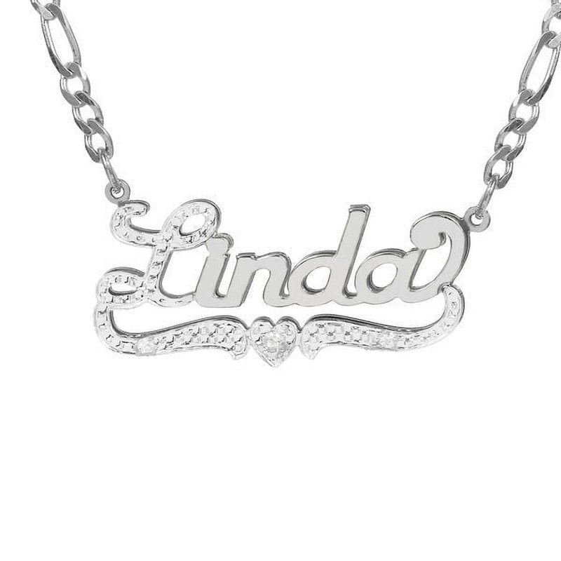 Personalized Name Necklace with Initial Beaded Tail in Sterling Silver