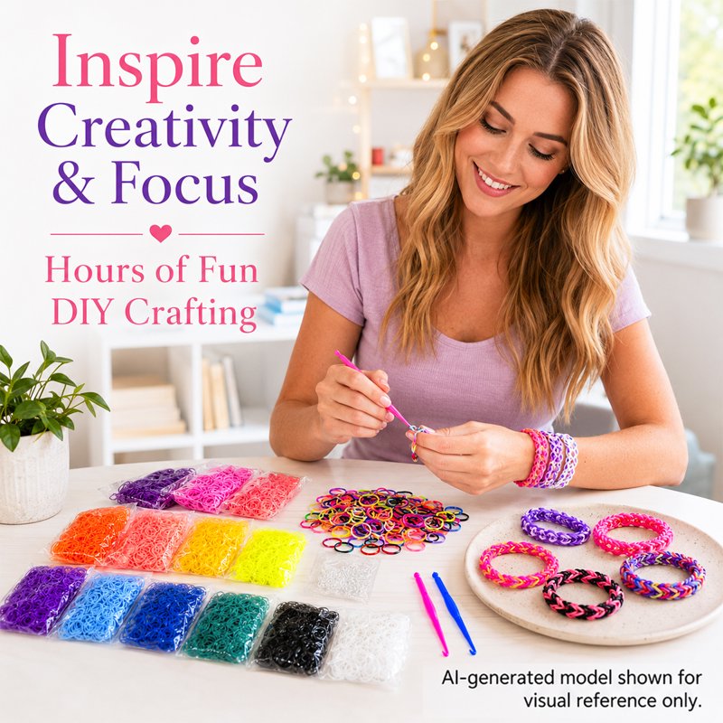 Rubber Band Bracelet Making Kit with Loom for Arts & Crafts - 22 Colors, 13200+ Pcs