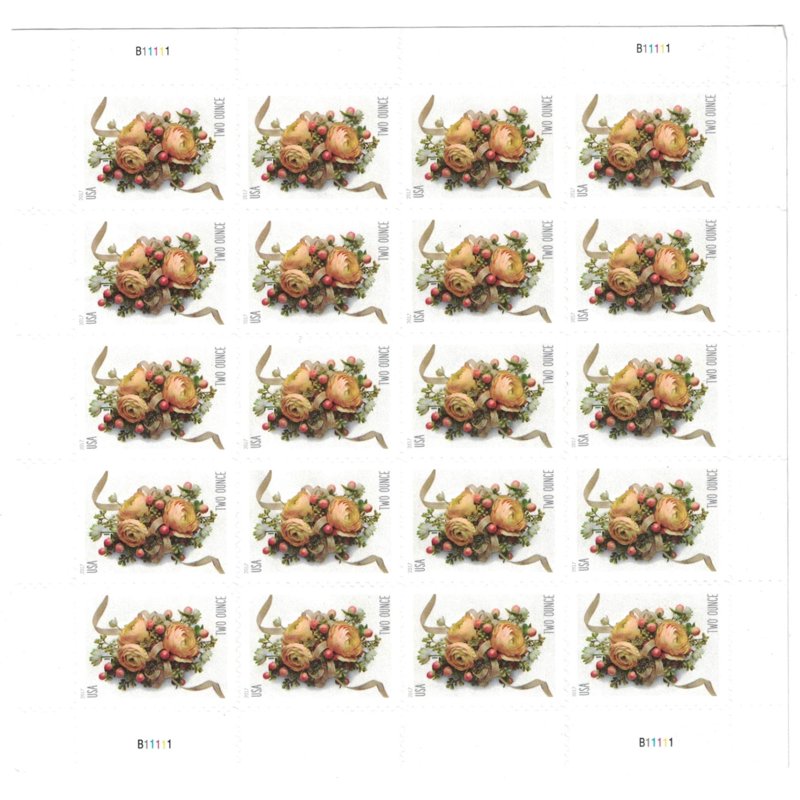 USPS Celebration Corsage 20-Sheet Forever First Class Two-Ounce Stamp Set for Weddings & Celebrations