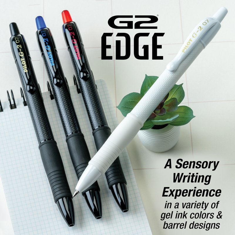 Gel Pens 0.7mm Fine Point Retractable Black Ink – 5 Pack