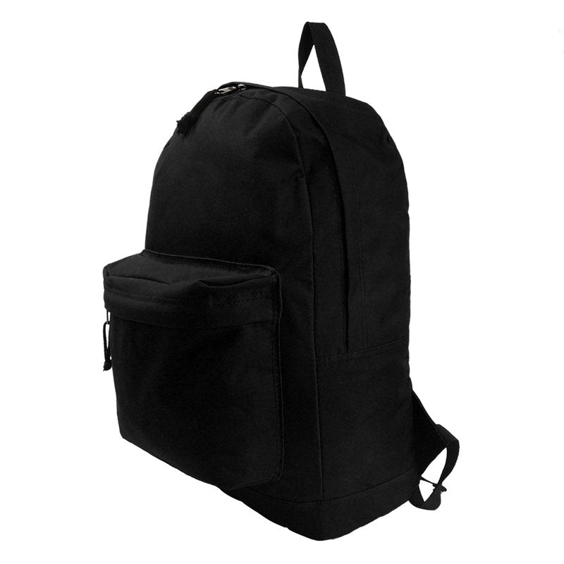 K-Cliffs Unisex Classic 18" School Backpack, Padded Shoulder Strap, Black, Polyester