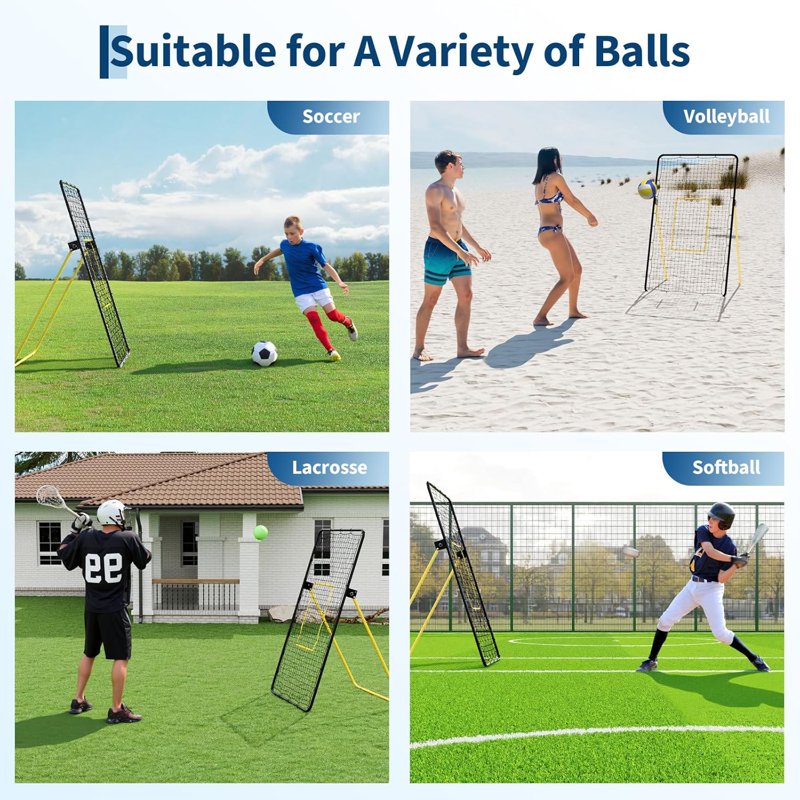Large Volleyball Rebounder Net 7x4 ft Training Bounce Back Equipment