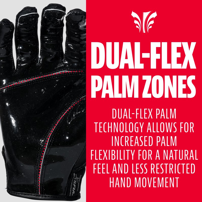 Adult Football Receiver Gloves with Hi-Tack Grip and Breathable Design