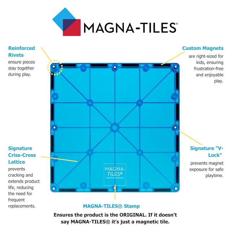Magna-Tiles 46-Piece Magnetic Construction Set for Kids, Building & Learning
