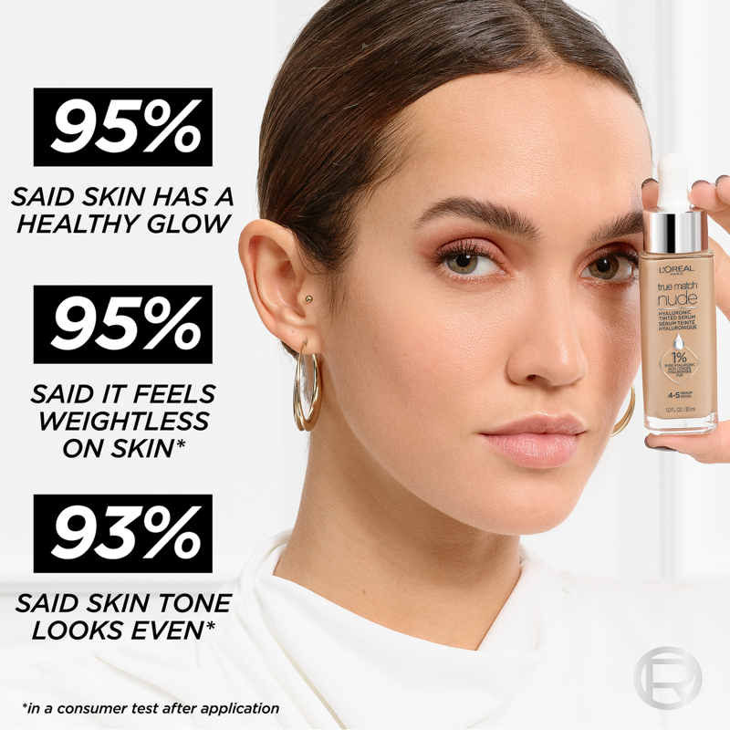 Hydrating Tinted Serum Foundation with Hyaluronic Acid - Medium Shade, 1 fl oz