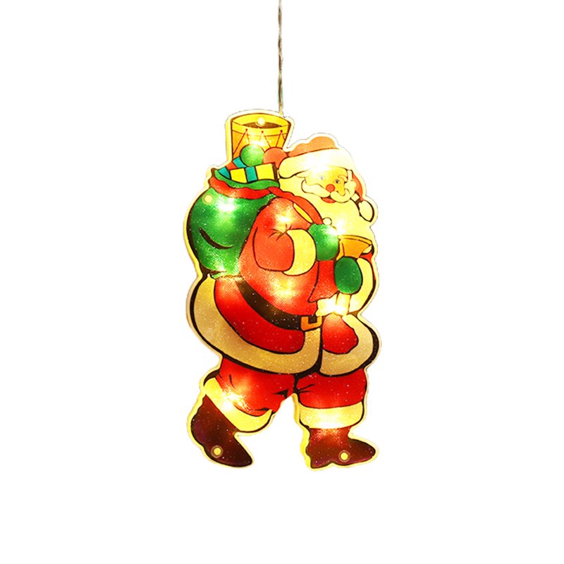 Battery Operated Christmas Window Hanging Lights with Suction Cups - Indoor Holiday Decor