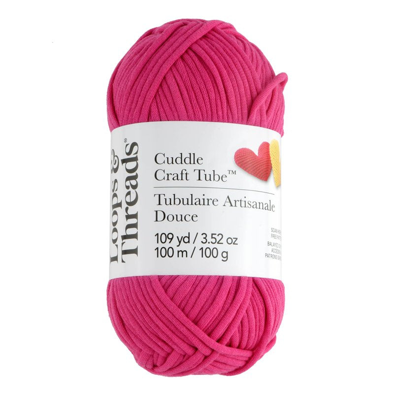Medium Weight Tube Yarn for Knitting & Crochet - 8 Skeins, Cotton Nylon Blend