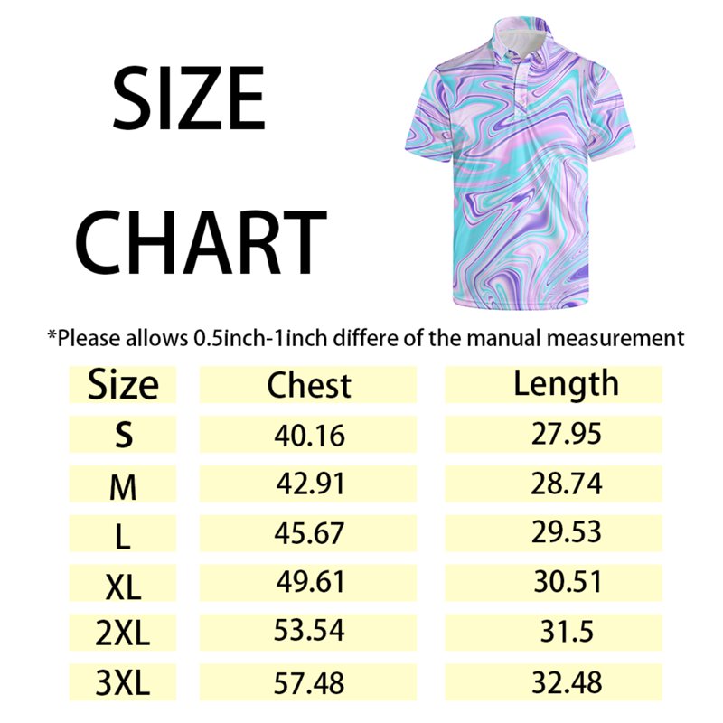 Men's Trippy Golf Shirt - Performance Short Sleeve Polo for Rave & Casual Wear
