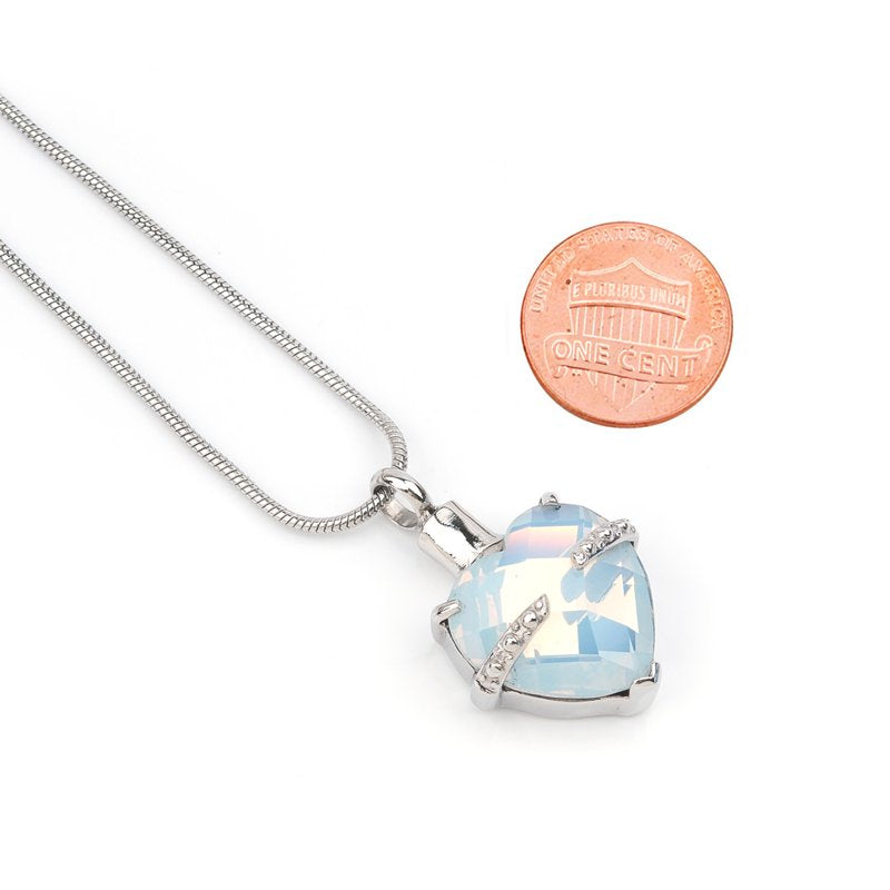 Birthstone Cremation Urn Heart Keepsake Jewelry with Free Funnel & Velvet Box
