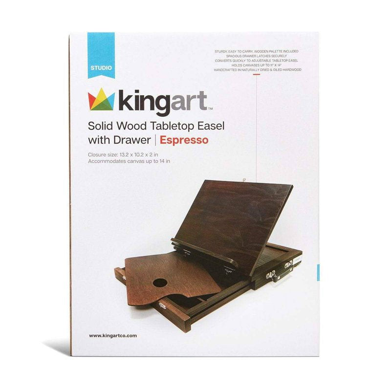 Wooden Tabletop Easel with Storage Drawer & Palette - Adjustable Art Stand
