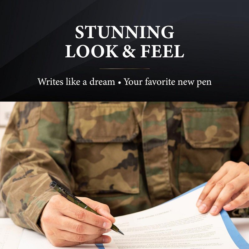Garland Twist Metal Pen – USA Made Camouflage Chrome Finish, Refillable Gift Box