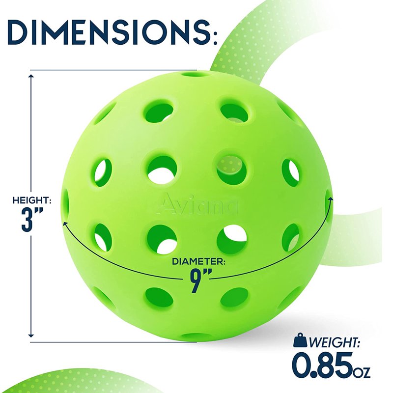Pro Aviana Tournament Outdoor Pickleball Balls - 12 Pack, Green, USAPA Approved