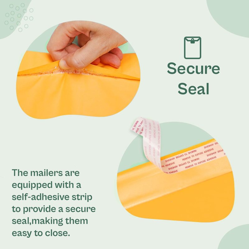 Kraft Bubble Mailers for Shipping - Self-Sealing Envelopes, Water-Resistant Protective Mailers