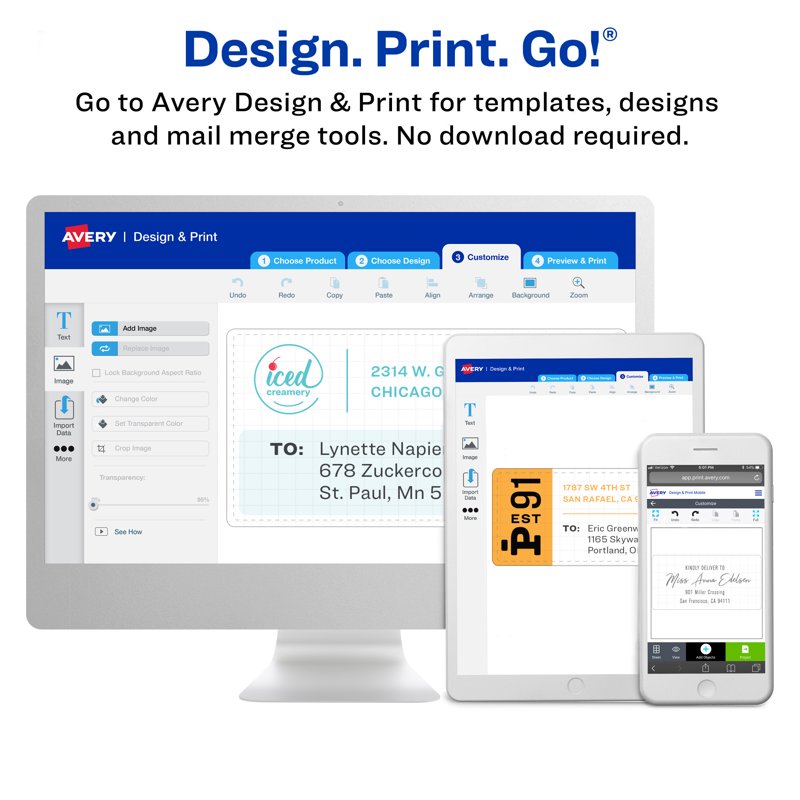 Avery Permanent Shipping Labels 4x6 Inches - Pack of Multiple Sizes