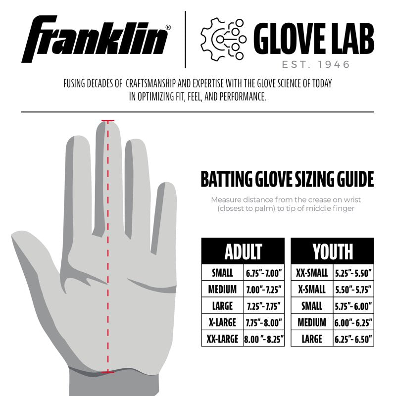Baseball & Softball Batting Gloves - Heavy Duty Leather, Long Cuff Support - Adult Large