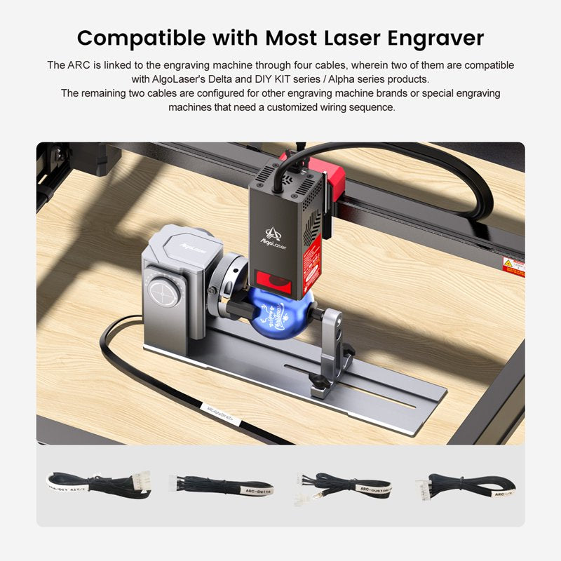 Rotary Chuck for Laser Engravers - Y-axis Engraving Module for Cylindrical Objects