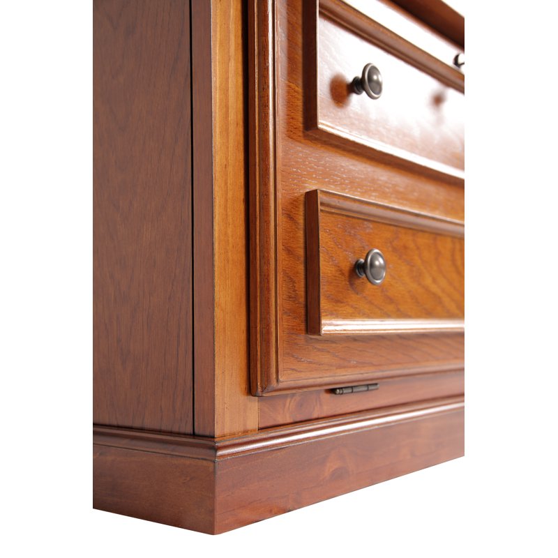 8-Gun Locking Display Cabinet with Storage - Traditional Brown Wood Finish